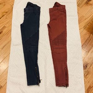 2 pairs of Beulah Style ribbed leggings